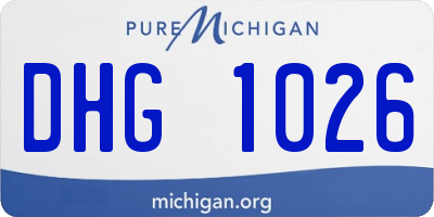 MI license plate DHG1026