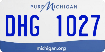 MI license plate DHG1027