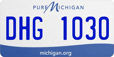 MI license plate DHG1030