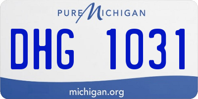 MI license plate DHG1031