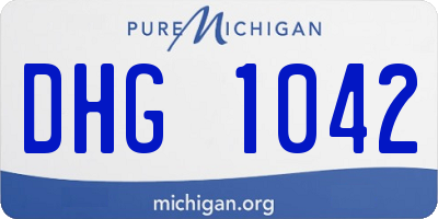MI license plate DHG1042