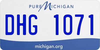 MI license plate DHG1071