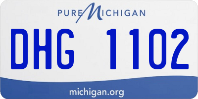 MI license plate DHG1102