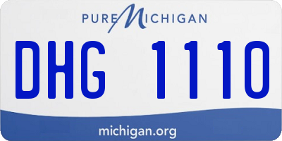 MI license plate DHG1110