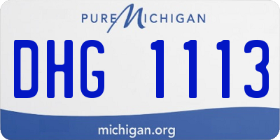 MI license plate DHG1113