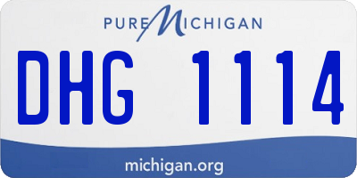 MI license plate DHG1114