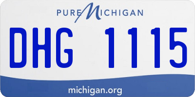 MI license plate DHG1115