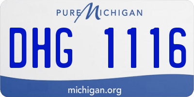 MI license plate DHG1116