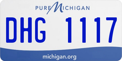 MI license plate DHG1117