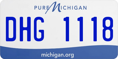 MI license plate DHG1118