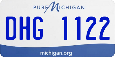 MI license plate DHG1122