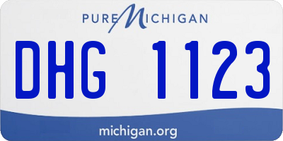 MI license plate DHG1123