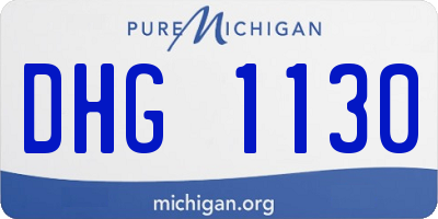 MI license plate DHG1130