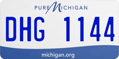 MI license plate DHG1144