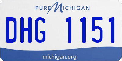 MI license plate DHG1151