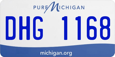 MI license plate DHG1168