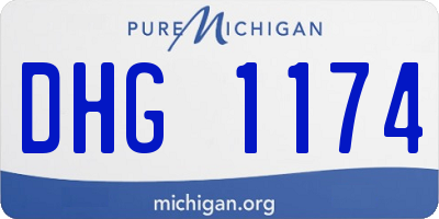 MI license plate DHG1174