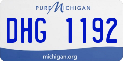 MI license plate DHG1192