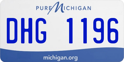 MI license plate DHG1196