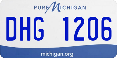 MI license plate DHG1206