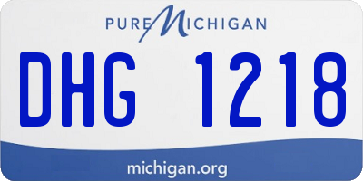MI license plate DHG1218