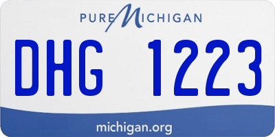 MI license plate DHG1223