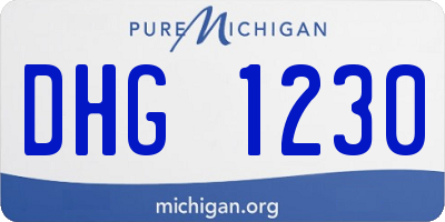 MI license plate DHG1230