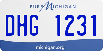 MI license plate DHG1231
