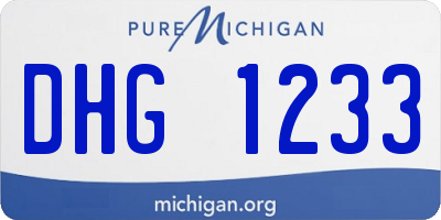 MI license plate DHG1233