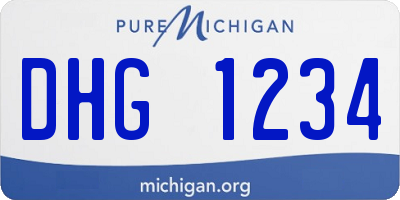 MI license plate DHG1234