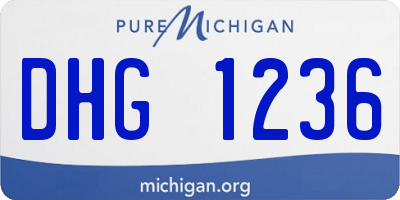 MI license plate DHG1236