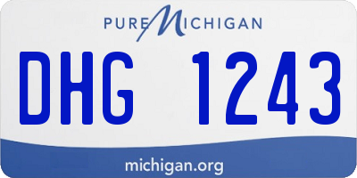 MI license plate DHG1243