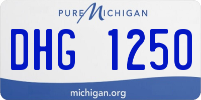 MI license plate DHG1250