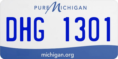 MI license plate DHG1301