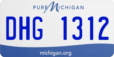 MI license plate DHG1312