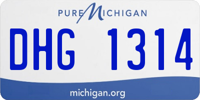 MI license plate DHG1314