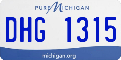 MI license plate DHG1315
