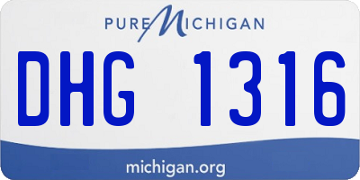 MI license plate DHG1316