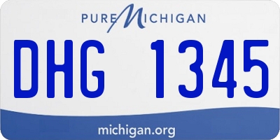 MI license plate DHG1345