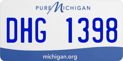 MI license plate DHG1398