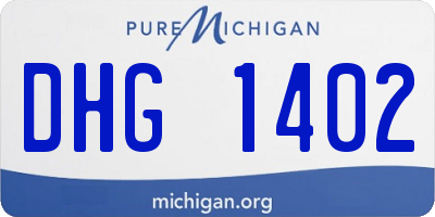 MI license plate DHG1402