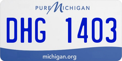MI license plate DHG1403