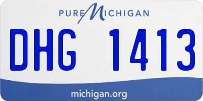 MI license plate DHG1413