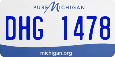 MI license plate DHG1478