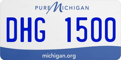 MI license plate DHG1500