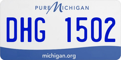 MI license plate DHG1502