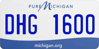 MI license plate DHG1600