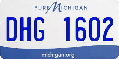 MI license plate DHG1602