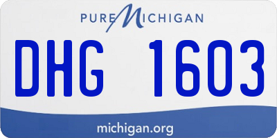 MI license plate DHG1603