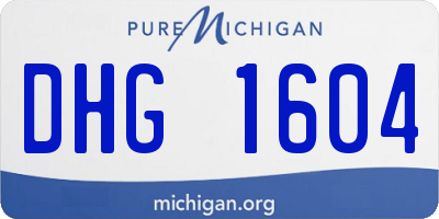 MI license plate DHG1604